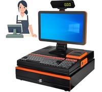 FgdVrelnor 15.6" All-in-One POS Hardware, Capacitive Touch Screen PC Terminal, i5 CPU, 8GB RAM, 128GB, With cash register drawer,58mm printer,No Software for Retail,Restaurant,for Retail,Restaurant A