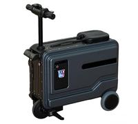 FgdVrelnor Electric Ride-On Luggage for Adults,30L Smart Suitcase,Equipped with a Brushless Motor,Cup Holder,Suitable for City and Airport Travel Gray