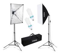FGen 135W Softbox Lighting Kit with 5500K Daylight Studio Light Bulbs