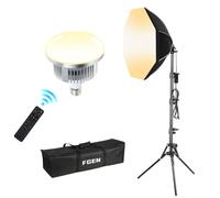 FGen Photography Lighting Softbox,Octagonal Soft Box Wire Length 300cm with 60W 3000-6500K LED Lamps,150cm Adjustable Light Stand for Studio Photography,Video Shooting and Live Gaming