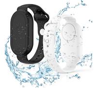 FGERWZ【2 Pack for Samsung Galaxy Smart Tag 2 Bracelet, Soft Silicone Case SmartTag 2 Holder Hidden Wristband Waterproof Full Cover Watch Band for Toddler Child Elderly (Black+White)