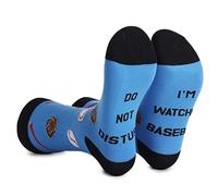 FGFD&OU Socks for Men and Women Socks Funny Gift Novelty Cotton Unisex Sports Socks with Do Not Disturb, I am Watching Football Baseball Golf Gaming Socks (Baseball)