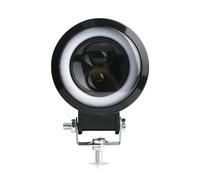 FGGHDR Front Headlight 3inch LED Work Light Square Round Car Headlight Halo Motorcycle For Jeeps ATV SUV 12V 24V Angel Eyes Driving Lights(1piece white and blue)