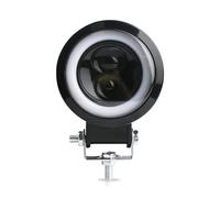 FGGHDR Front Headlight 3inch LED Work Light Square Round Car Headlight Halo Motorcycle For Jeeps ATV SUV 12V 24V Angel Eyes Driving Lights(1piece white and red)
