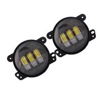 FGGHDR Headlight Assembly 4Inch Round LED Fog Lights Passing Lamps 30W Projector Lens With Halo Angel Eyes For Dodge For Journey For Charger Magnum 2005-2013(Black No Halo)