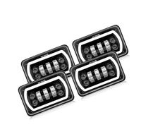 FGGHDR Headlight Assembly 4PCS 4x6 Inch 90w 12V 24V LED Headlights With DRL For Cadillac Eldorado Seville 1975 1976 1977 1978 1979 1980 1981 1982 1983 1984 1985(4pc LED Headlight)