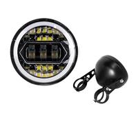 FGGHDR Motorcycle Headlight 5.75 Inch Motorcycle Led Headlight Universal 6.5" Round Head Light For Sportster For Cafe Racer For Suzuki(Set C)
