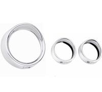 FGGHDR Motorcycle Lights Motorcycle 7" Motor H4 LED Headlight Trim Ring Bezel Visor 4.5" Fog Lamp Bezels For Touring For Street For Glide For FLH(Chrome set)
