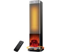 FGHB Electric Heater,2000W Space Heater with Remote,23-Inch Portable Heaterwith 70° Oscillation,Fan Heater with 3D Flame,LED Screen,ECO Mode,12H Timer -Plug in Heater for Bedroom,Office,Home Use
