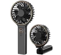 FGHB Hand Held Fan, Portable Handheld Fan USB Rechargeable with 6 Speeds 4000mah, Mini Fan with LED Display, Small Hand Fans Desk Desktop Fans Powerful Personal Fans for Outdoor Office School Home