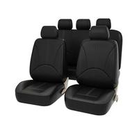 FGHDSSA Car Seat Covers PU Leather Auto Five Seats Covers Full Set Car Seat Cover Universal Fit Interior Car Accessories Seat Cushion Protector(Black set x 1)