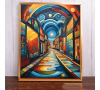 fghgbf 5D Abstract Corridor Diamond Painting Kits for Adults Beginners,DIY Round Full Drill Diamond Art Crystal Rhinestone Cross Stitch Painting by Numbers Picture for Home Wall Decor 50x70cm