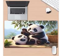 fghgbf Gaming Mouse Pad Happy Pandas 900x400x3mm XXL Large Mouse Mat with Non-Slip Base,Improved Precision and Speed Washable Extended Mousepad for Office and Home