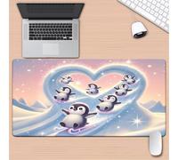 fghgbf Gaming Mouse Pad Happy Penguins 600x300x2mm XXL Large Mouse Mat with Non-Slip Base,Improved Precision and Speed Washable Extended Mousepad for Office and Home