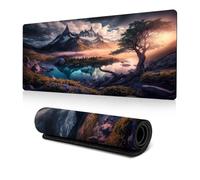 fghgbf Gaming Mouse Pad Nature Mountains Lakes 1000x500x3mm XXL Large Mouse Mat with Non-Slip Base,Improved Precision and Speed Washable Extended Mousepad for Office and Home