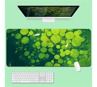 fghgbf Mouse Mat Green Lotus Leaf Koi,Large Gaming Mouse Pad 600x300x3mm Stitched Edges Rubber Base Non-Slip Desk pad Computer Keyboard XXL Mousepad for Gaming Office Laptop