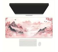 fghgbf Mouse Mat Pink Ink Landscape,Large Gaming Mouse Pad 600x300x2mm Stitched Edges Rubber Base Non-Slip Desk pad Computer Keyboard XXL Mousepad for Gaming Office Laptop