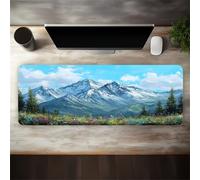 fghgbf Mouse Mat Snow Mountains Flowers,Large Gaming Mouse Pad 700x300x3mm Stitched Edges Rubber Base Non-Slip Desk pad Computer Keyboard XXL Mousepad for Gaming Office Laptop