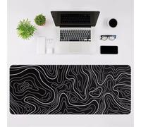 fghgbf Mouse Mat White Contour Lines,Large Gaming Mouse Pad 600x400x2mm Stitched Edges Rubber Base Non-Slip Desk pad Computer Keyboard XXL Mousepad for Gaming Office Laptop