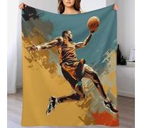 FGHJHGG Basketball Sport Throw Blanket Printed Throws for Kids Child Adults Soft Warm Flannel Blankets for Bed, Couch, And Travel 150×200cm