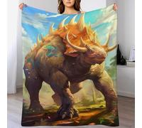 FGHJHGG Dinosaur Triceratops Throw Blankets Soft Warm Comfortable Throws for Couch Flannel Blanket Bed Throw for Bedroom Couch Travel Kids 130×180cm