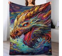 FGHJHGG Dragon Blanket Travel Nap Throws Plush Super Soft Flannel Blankets For Couch, Bed, Sofa For All Seasons 100×130cm