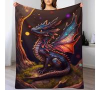 FGHJHGG Dragon Throw Blanket Kids Boys Girls Throws Printed Fluffy Soft Cozy Plush Blankets for Couch Bed Sofa 130×180cm