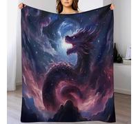 FGHJHGG Dragon Throw Blanket Soft Plush Thick Cosy Fuzzy Fluffy Machine Washable Flannel Blankets for All Season Use Bedroom Couch 130×180cm