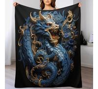 FGHJHGG Fleece Blanket Dragon Throw for Sofa & Bed, Plush Cozy Fuzzy Throws, Super Soft And Warm Fluffy Blanket for All Seasons, 150×200cm