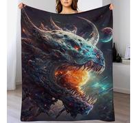 FGHJHGG Fleece Blanket Dragon Throw for Sofa & Bed, Plush Cozy Fuzzy Throws, Super Soft And Warm Fluffy Blanket for All Seasons, 130×150cm