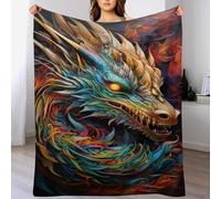 FGHJHGG Fleece Blanket Dragon Throw for Sofa & Bed, Plush Cozy Fuzzy Throws, Super Soft And Warm Fluffy Blanket for All Seasons, 180×200cm