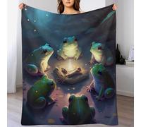 FGHJHGG Frog Throw Blanket, Super Warm, Flannel, Elegant, Fluffy Decoration Blankets for Sofa, Armchair, Couch And Bed, 140×180cm