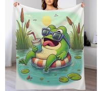 FGHJHGG Frog Throw Blanket, Super Warm, Flannel, Elegant, Fluffy Decoration Blankets for Sofa, Armchair, Couch And Bed, 150×200cm