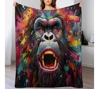 FGHJHGG Gorilla Blanket Anti Pilling Fleece Throw Blankets for Sofa Bed 3D Throws Soft Four Seasons Living Room Travel Outdoor 130×180cm