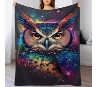 FGHJHGG Neon Owl Blanket Soft All Season Couch Throw, Cozy Flannel Sofa Bed Microfiber Washable Bed Blankets, 100×130cm