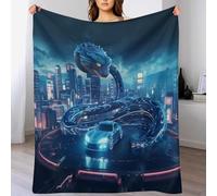 FGHJHGG Neon Snake Blanket Soft All Season Couch Throw, Cozy Flannel Sofa Bed Microfiber Washable Bed Blankets, 180×200cm