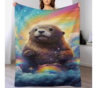 FGHJHGG Otter 3D Blankets Super Soft Cosy & Warm Blanket for Sofa Or Bed Flannel Machine Washable Comfortable & Stylish 130×150cm