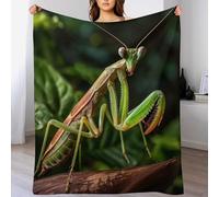 FGHJHGG Praying Mantis Throw Blanket, Super Warm, Flannel, Elegant, Fluffy Decoration Blankets for Sofa, Armchair, Couch And Bed, 130×180cm