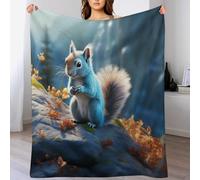 FGHJHGG Squirrel Plush Bed Blanket, Fleece Blankets for Kids Young Boys Girls, Anti Pilling Throw Bedroom Sofa Couch Throws 100×130cm