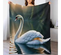 FGHJHGG Swan Blanket Soft Comfortable Warm Blankets Suitable For All Seasons Bed Linen Sofa And Travel Camping Throw 130×180cm