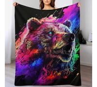 FGHJHGG Violent Bear Throw Blankets Soft Warm Comfortable Throws for Couch Flannel Blanket Bed Throw for Bedroom Couch Travel Kids 150×200cm