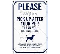 FGHRR Please Pick Up After Your Pet Thank You Area Under Camera Surveillance Sign Aluminum Tin Sign Metal Accessories Poster Gift 12X8 Inch