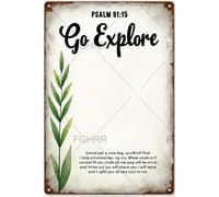 FGHRR Psalms 91 15 Metal Sign Aluminum Tin Sign Metal Accessories Poster Gift 12X8 Inch