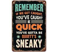 FGHRR Remember If We Get Caught You're Deaf and I Don't Speak English Aluminum Tin Sign Metal Accessories Poster Gift 12X8 Inch