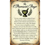 FGHRR The Pharmacist's Prayer Lord As I Work Behind This Counter Prescription with Knowledge Metal Tin Wall Rusty Retro Looking Sign Poster Gifts Cafes Bar Club Office Store Yard Garage 12X8 Inch
