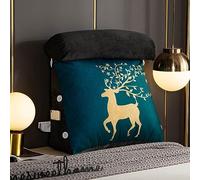 FGHSKIZ Back pillow, Bedroom Headboard Cushion -Shredded Memory Foam Headboard Bolster Support Pillow Bed,Sofa,Chair Ergonomic Backrest Pillow For Gaming(Wealthy Deer,40x40x20cm)