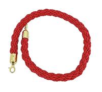 FGHSKIZ Guardrail rope, Carpet Stanchion Twisted Rope, Heavy-Duty Hemp Queen Barrier Ropes with Gold Hooks, for Restaurants/Hotels/Cinemas Crowd Control/(Red,Length 3M/9.8Ft/118In)