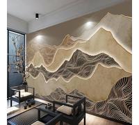 FGJFGGFR Self-Adhesive PVC Mural 3D Living Room Wallpaper Abstract Gold line Ink Landscape Interior Background Wall Art Sticker Wall Painting