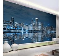 FGJFGGFR Self-Adhesive PVC Mural 3D Living Room Wallpaper New York Night View City Buildings Interior Background Wall Art Sticker Wall Painting