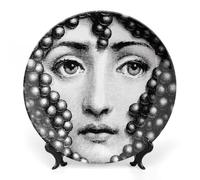 Fgjkt Lina Cavalieri Plate, Wall Decorative Plate, Mysterious Face Plate Wall Hanging Decoration,Including Bracket And Special Spring HooK,style-3,6inch